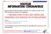Covid-19 : information sur les visites